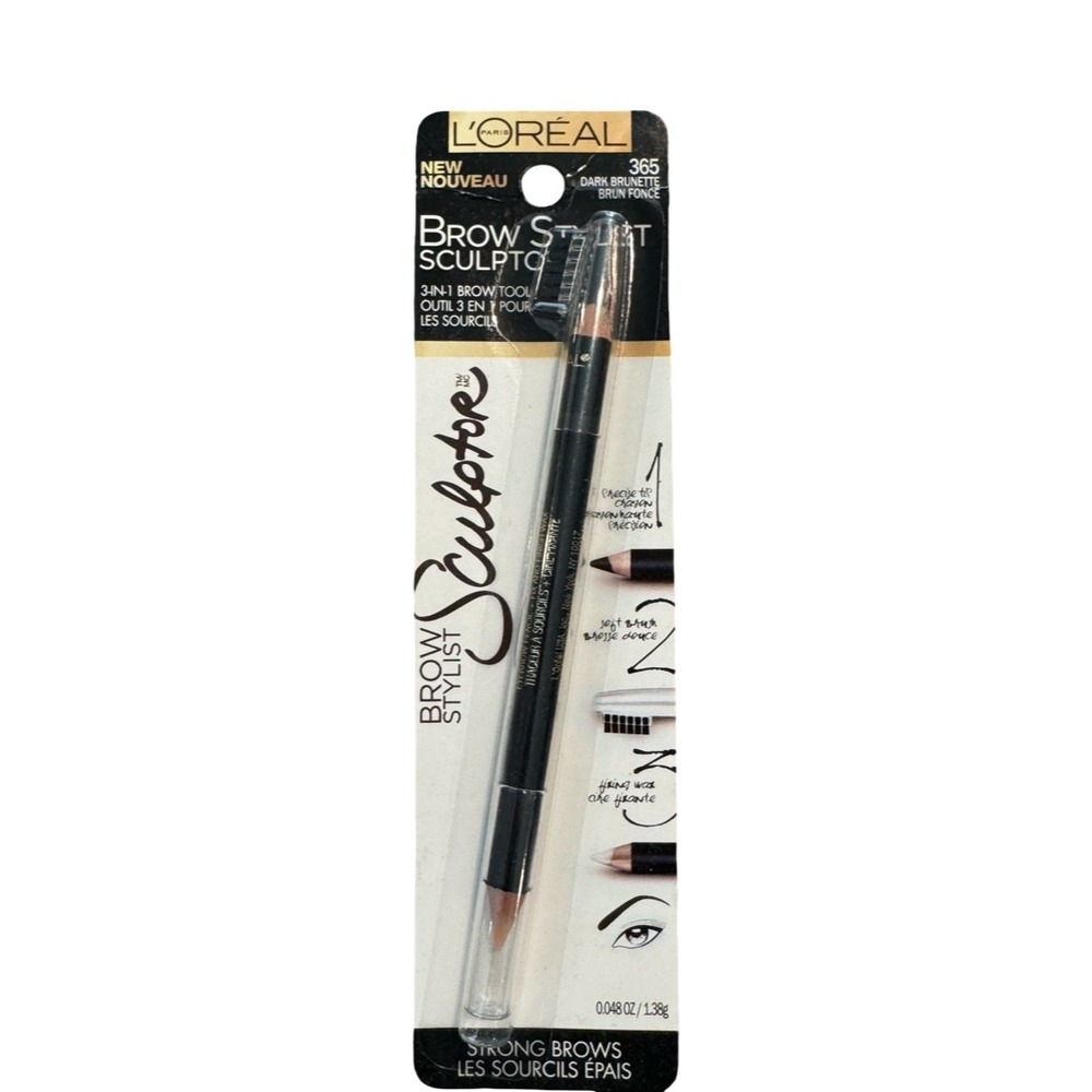LOreal Paris Brow Stylist Sculptor 3-in-1 Tool 365 Dark Brunette Eyebrow Pencil